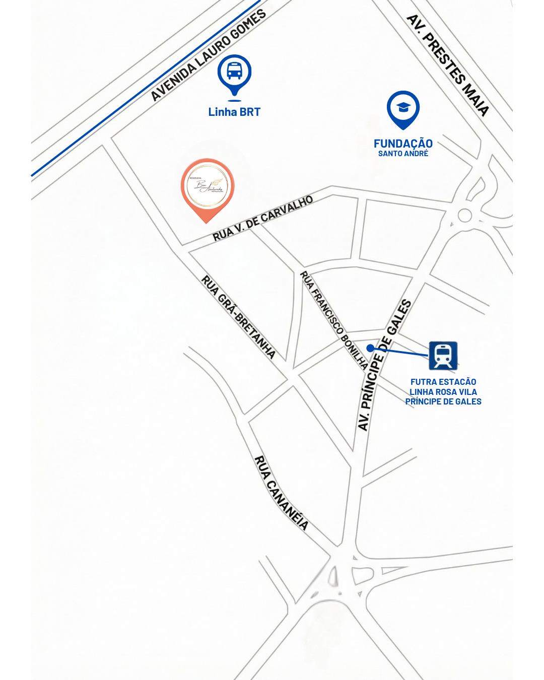 Mapa de proximidades do Bem Aventurados